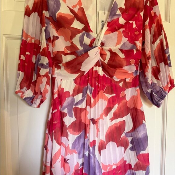 NWT Gingham & Heels Floral Midi Dress - Picture 6 of 10